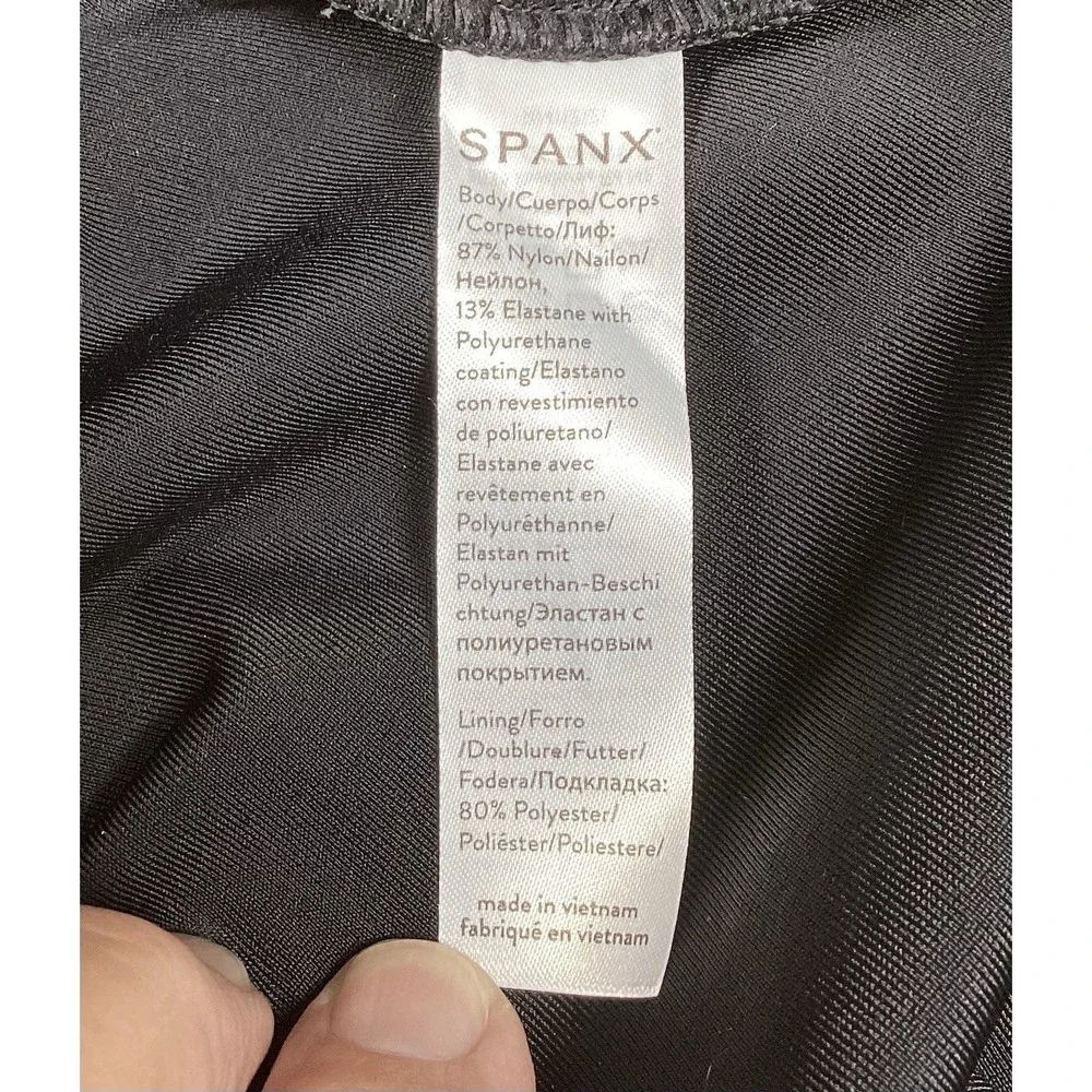 Spanx‎ Pencil Skirt Womens Large Black Faux Leather High Waist Pull On- NWT